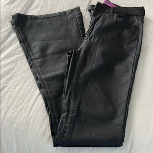 Edikted Black Faux Leather Pants Size M
